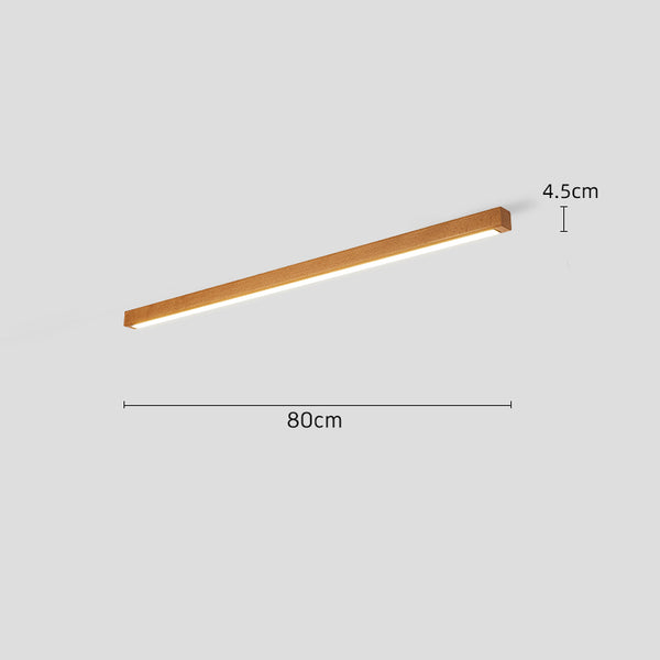 Solid Wood Long Strip Ceiling Lamp
