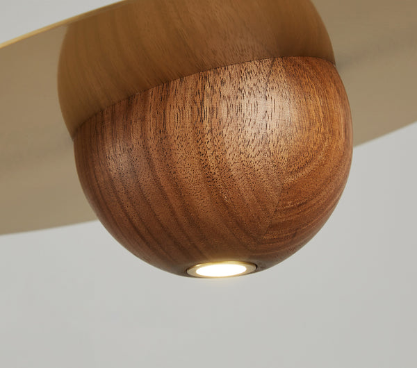 Walnut all copper bedside chandelier