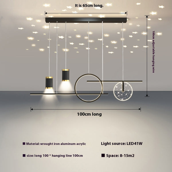 Lustre de table à manger créatif en forme d'étoile