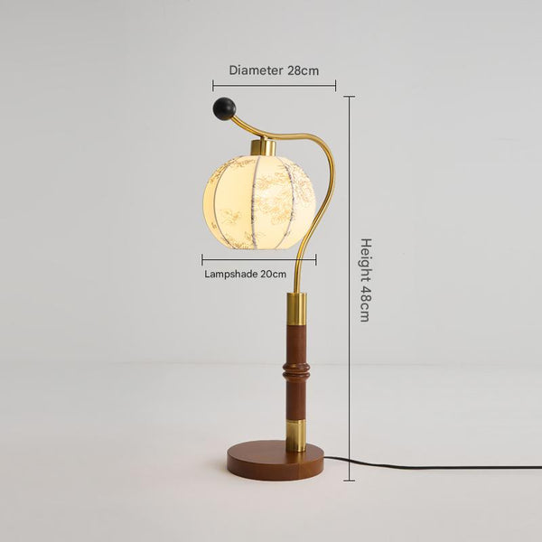 Lampe de table d'étude de chambre à coucher en tissu rétro français