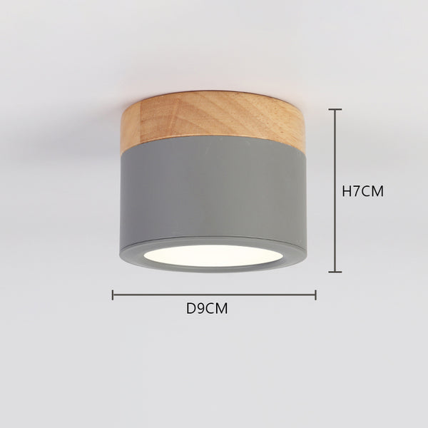 Plafonnier d'allée à LED en bois massif nordique