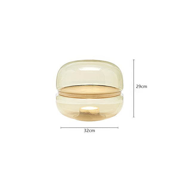 Round glass cloud stone bedside table lamp