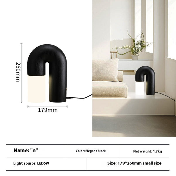 Lampe de table de chambre à coucher en bois massif
