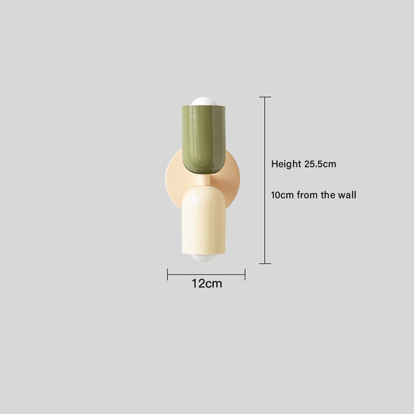 Cream style double head bedroom bedside wall lamp