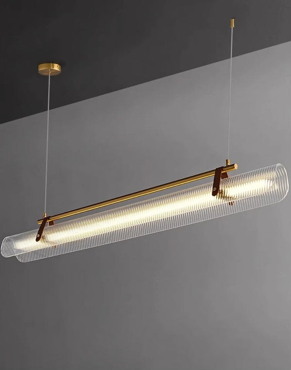 Lustre de salle à manger créatif en cuir à longues bandes