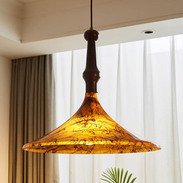 Medieval style solid wood creative painted chandelier