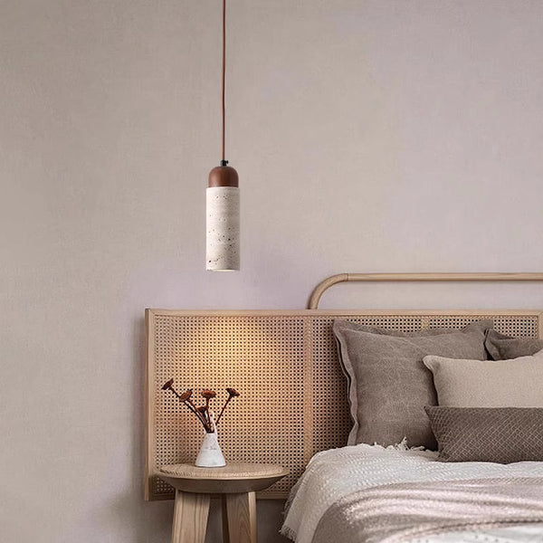 Japanese style creative yellow travertine bedroom chandelier