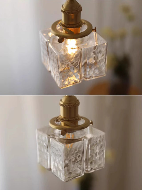 Japanese style vintage brass glass dining room bedroom Pendant light