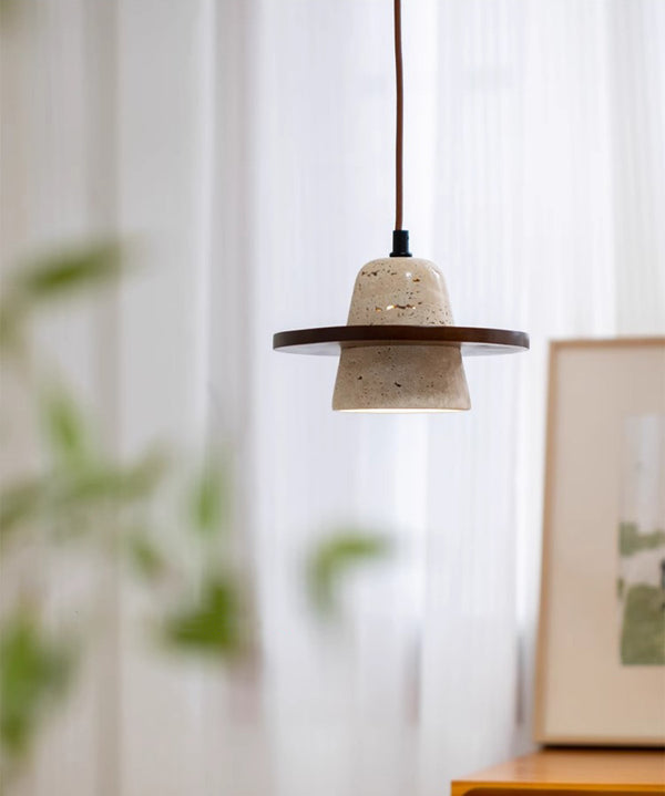 Vintage solid wood yellow travertine restaurant bar chandelier