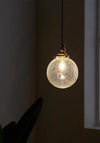 Vintage Brass Cracked Glass Bedroom Bedside Pendant light