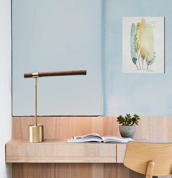 Creative personality wood grain bedside desk lamp