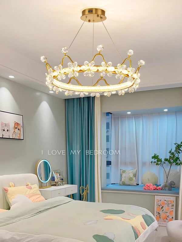 Creative Crown Crystal Bedroom Chandelier