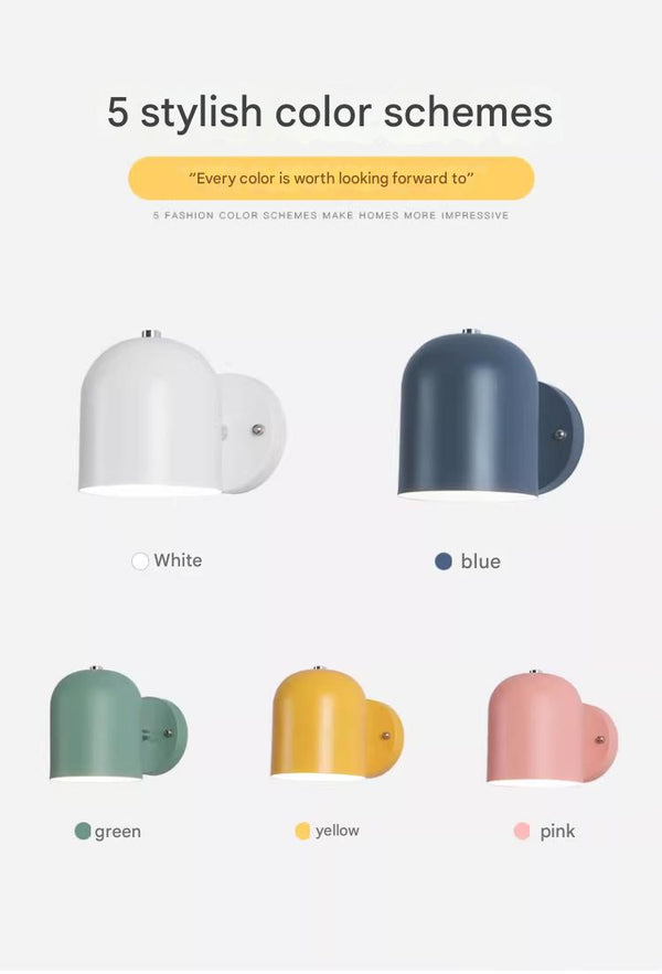 Nordic creative macaron living room bedroom LED wall lamp