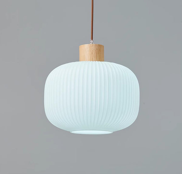 Japanese style solid wood glass restaurant bar Pendant light