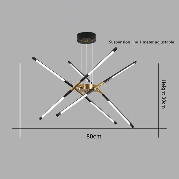 Geometric line LED chandelier