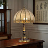 Retro full copper glass bedroom living room study table lamp