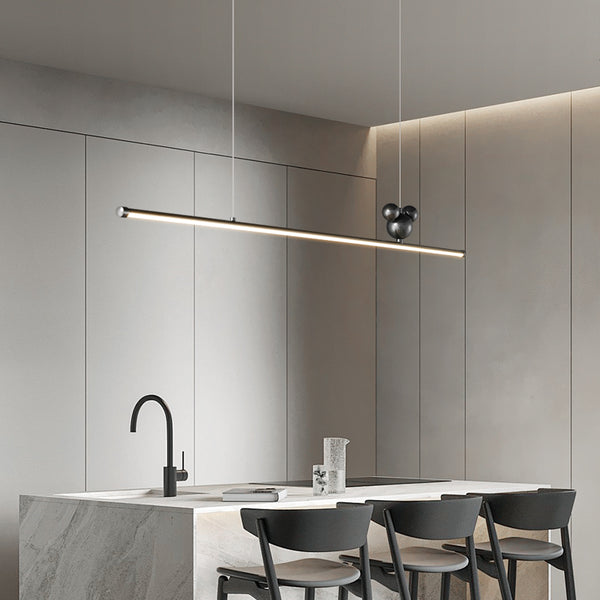 All-copper minimalist long strip restaurant chandelier