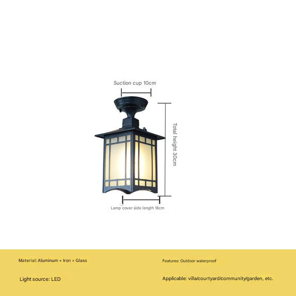 Chinese style outdoor waterproof villa corridor pavilion courtyard ceiling lamp