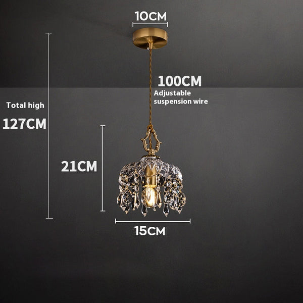 Copper Vintage Crystal Glass Chandelier