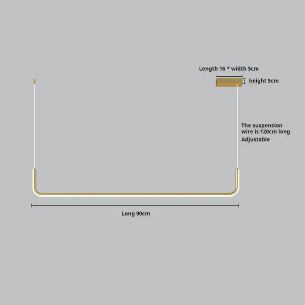 Suspension de salle à manger moderne à LED géométrique à longue bande