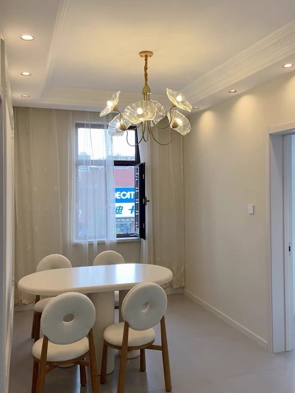 Lustre de jardin rétro en forme de feuille de lotus