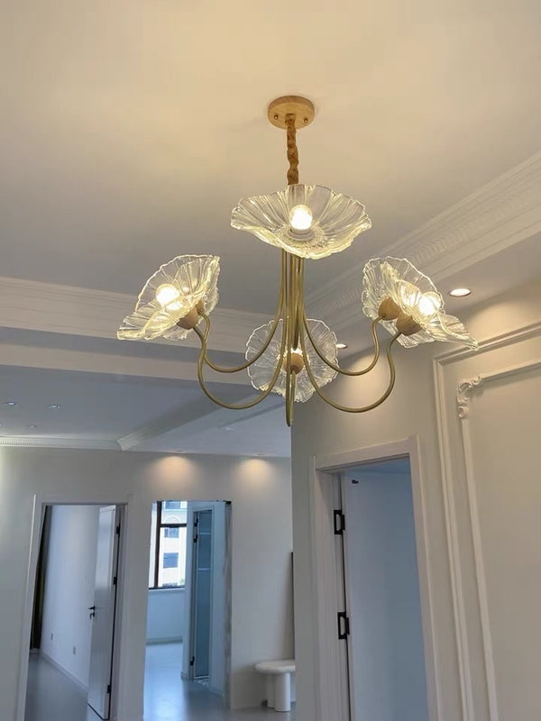 Lustre de jardin rétro en forme de feuille de lotus