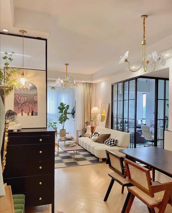 Lustre de jardin rétro en forme de feuille de lotus