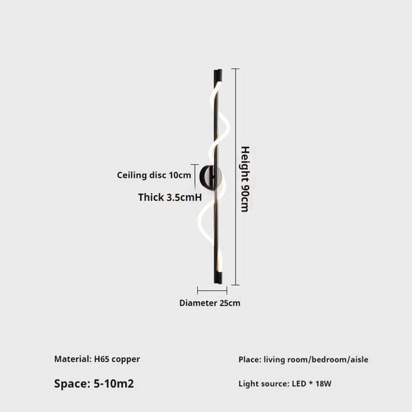 All copper line wall lamp