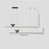 All-copper minimalist long strip restaurant chandelier