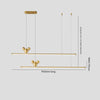 All-copper minimalist long strip restaurant chandelier