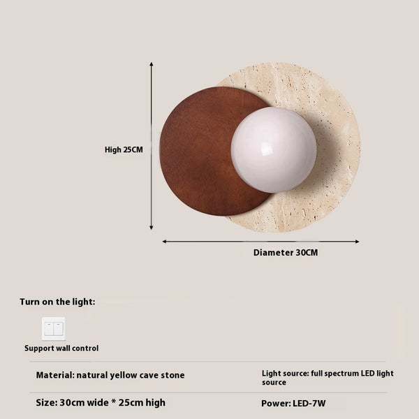 Japanische Wandlampe im Wabi-Sabi-Stil