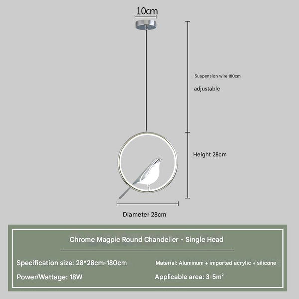 Modern simple creative bird bedroom bedside chandelier