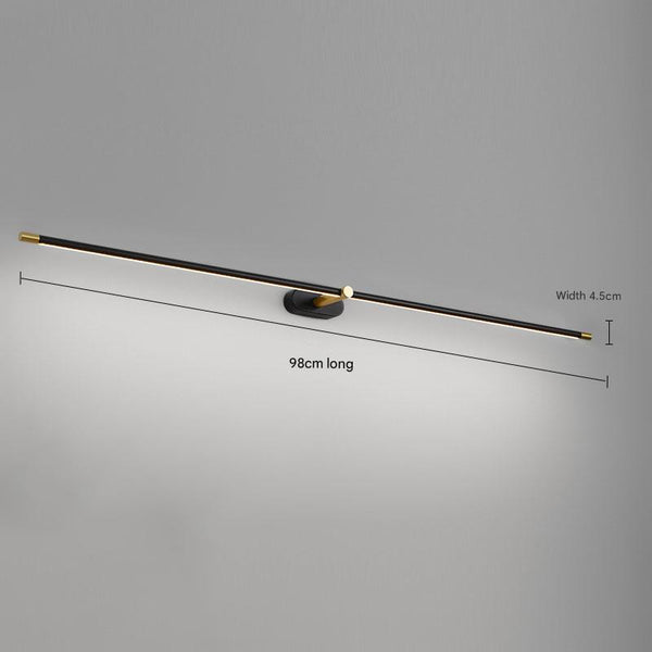 Minimalist black strip led bathroom wall light