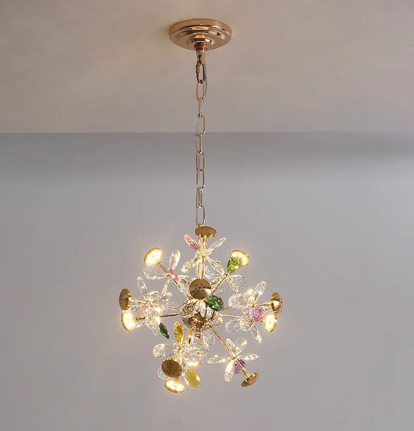 Creative petal dandelion colored crystal chandelier