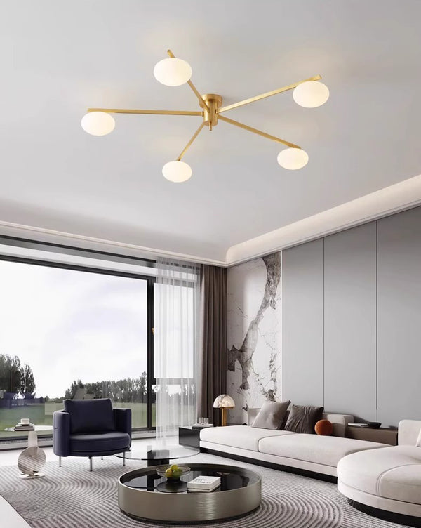 All-copper creative magic bean glass living room ceiling lamp