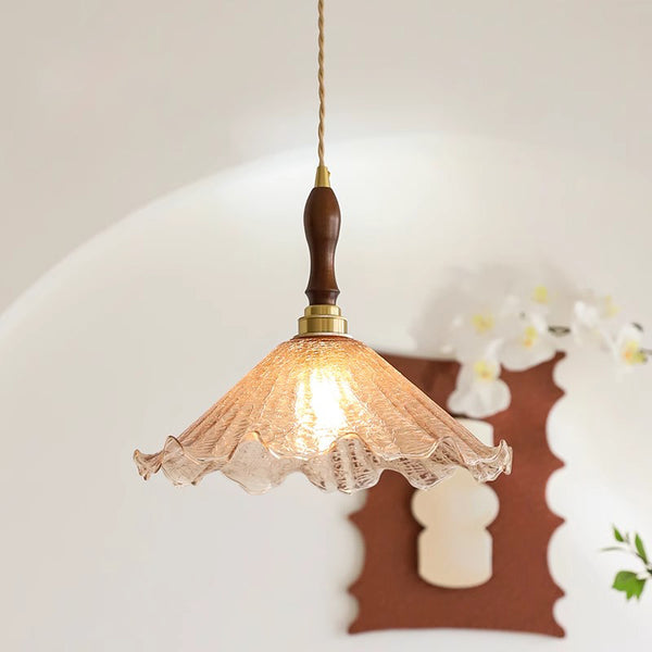Retro tea-colored glass dining room bedroom chandelier