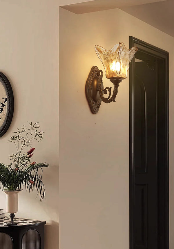 Creative retro bedroom bedside aisle wall lamp