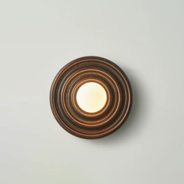 Wandlampe aus Massivholz im japanischen Stil mit Wasserkräuselungen