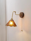 Medieval style glass bedroom bedside wall lamp