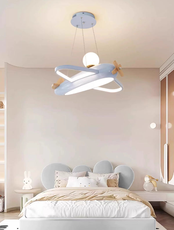 Lustre avion de style crème pour chambre d'enfant