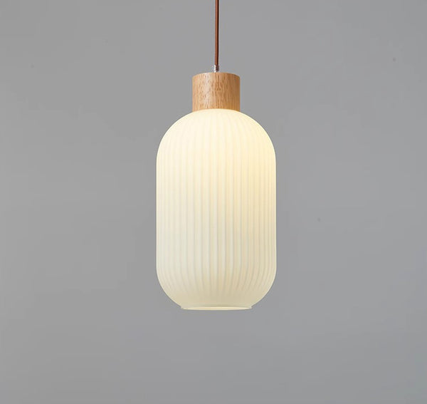 Japanese style solid wood glass restaurant bar Pendant light