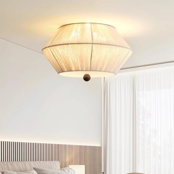 Japanese style wabi-sabi style hemp rope woven bedroom ceiling lamp