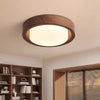 Medieval style wood grain glass bedroom ceiling lamp