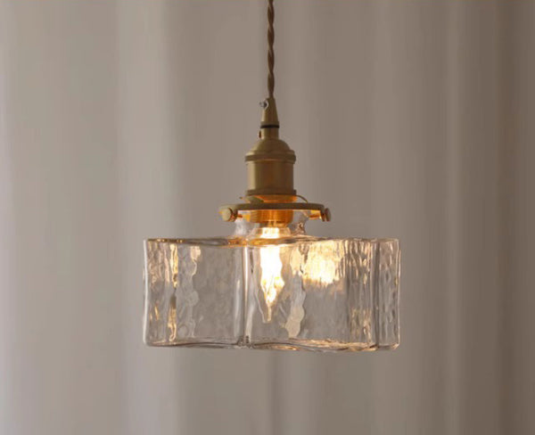 Japanese style vintage brass glass dining room bedroom Pendant light