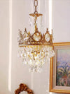 Vintage brass crystal chandelier