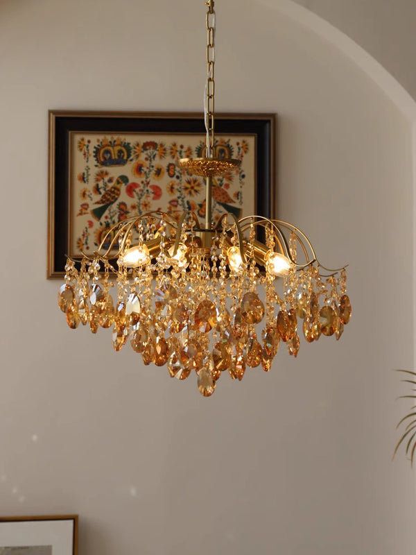 French retro glass chandelier