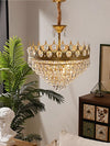 Vintage brass crystal chandelier
