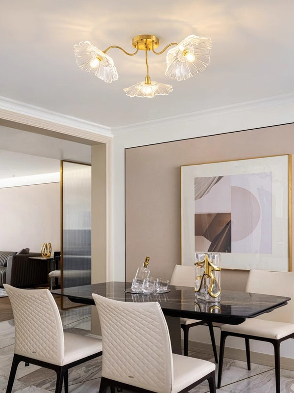 Kreative Lotusblatt-Deckenlampe im Retro-Stil