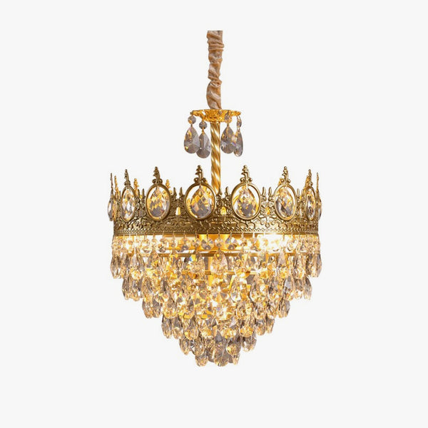 Vintage brass crystal chandelier
