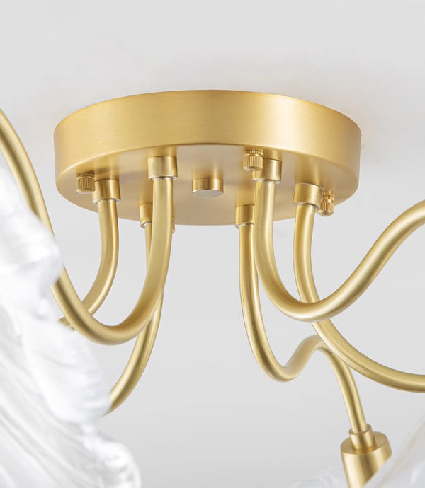 Kreative Lotusblatt-Deckenlampe im Retro-Stil